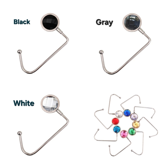 Purse Hooks Rhinestone In Your Choice Of An Assortment Of Colors - Picture 9 of 13